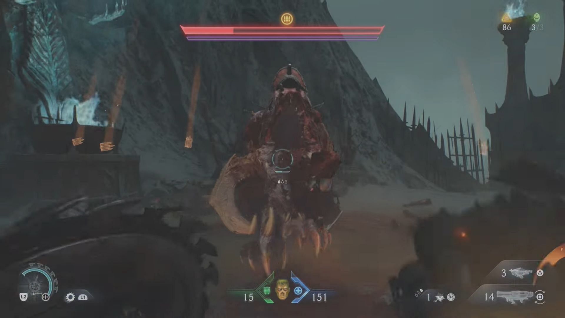 The Boss fight in Harbor of Souls (Image via Sportskeeda Gaming || Bethesda Softworks)